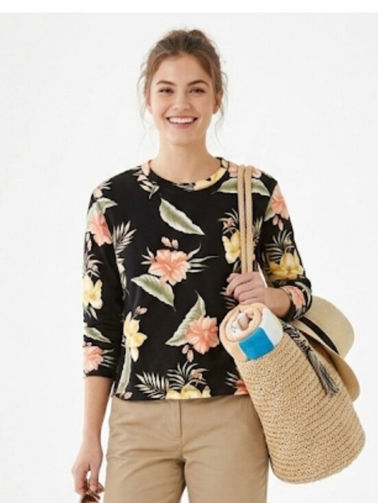Caribbean Joe Tops - Caribbean Joe sweatshirt tropical flowers